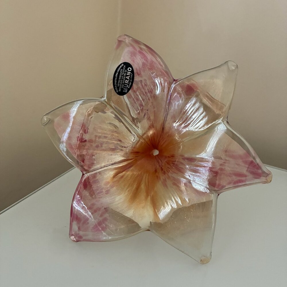 Murano Italy hand-blown glass flower (Rare)